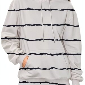 Sweat à capuche zippé à manches longues pour femme - Sweat à capuche surdimensionné à manches longues avec fermeture éclair - Manteau léger avec poches-0