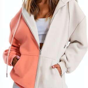 Sweat à capuche zippé pour femme - Pull à manches longues - Confortable - Coupe classique-0