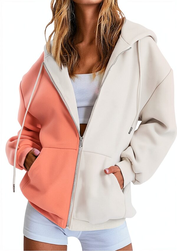 Sweat à capuche zippé pour femme - Pull à manches longues - Confortable - Coupe classique-0