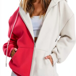 Sweat à capuche zippé pour femme - Pull à manches longues - Confortable - Coupe classique-0